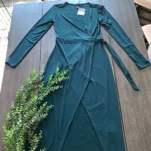 Hunter green slit dress